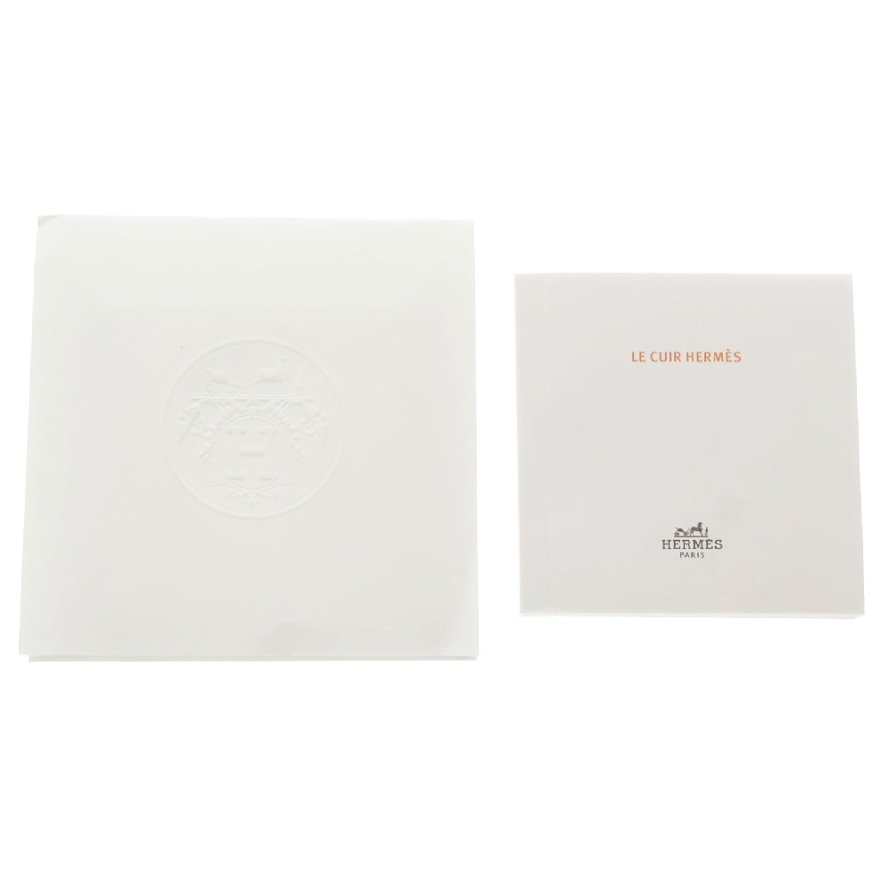 HERMES(エルメス) Carre Pocket Pouch カレポケットポーチ ラウンドジップポーチ 総柄レザー ベージュ 説明書有