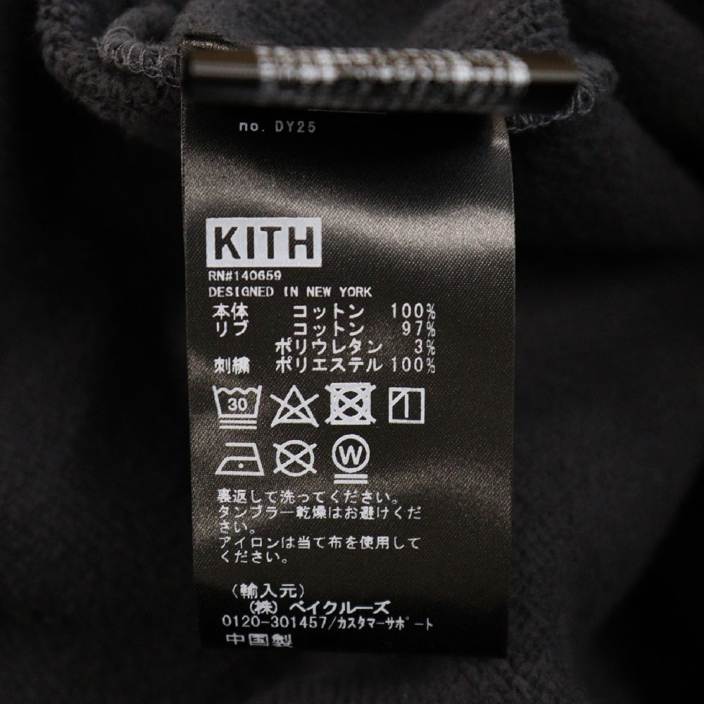 KITH(キス) 24AW ×Batman Logo Vintage Long Sleeve Tee KHK030711 バットマン ヴィンテージ加工クルーネックスウェットトレーナー ブラック
