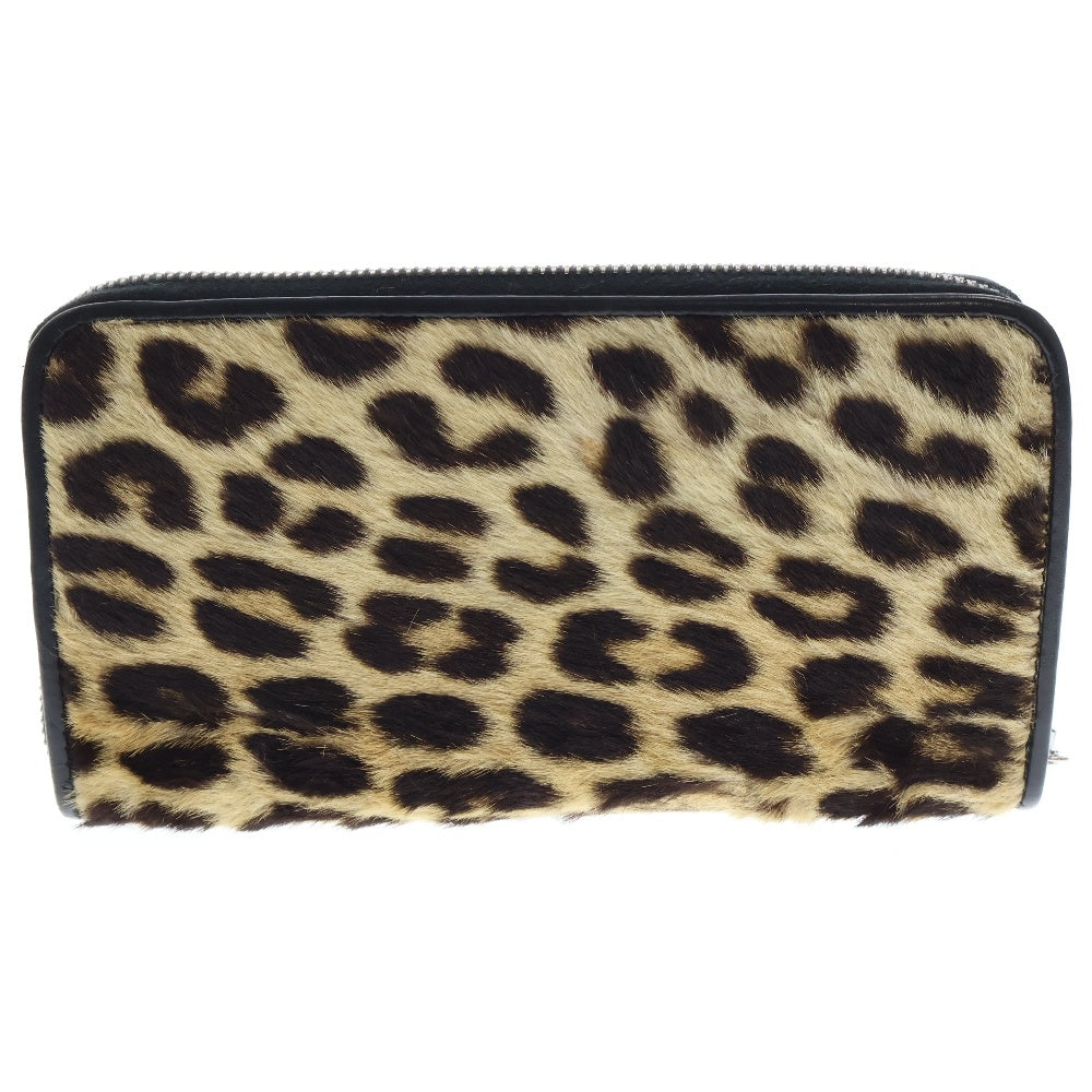 Bill Wall Leather/BWL(ビルウォールレザー) Leopard Large Zipper リアル レオパード ロングウォレット 長財布 イエロー