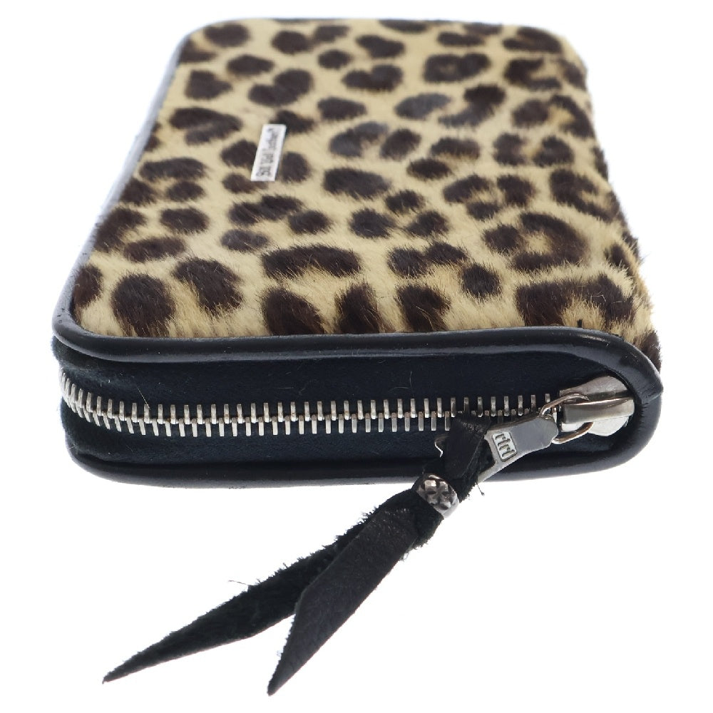 Bill Wall Leather/BWL(ビルウォールレザー) Leopard Large Zipper リアル レオパード ロングウォレット 長財布 イエロー