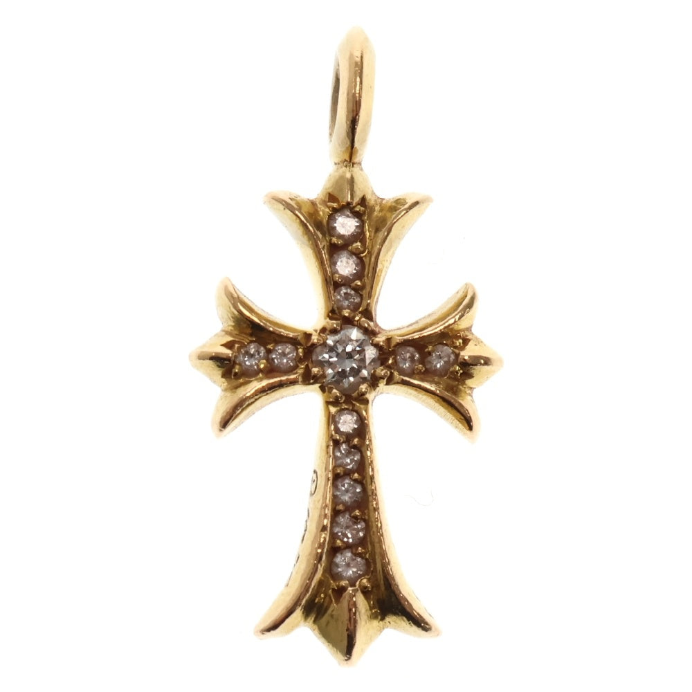 CHROME HEARTS(クロムハーツ) 22K TNY CRSF P/DMND タイニーファットクロス PAVEダイヤ パヴェダイヤ ネックレストップ ゴールド