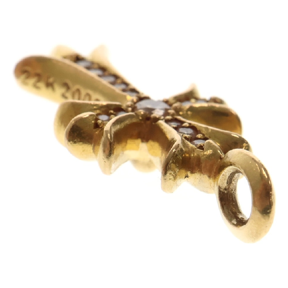 CHROME HEARTS(クロムハーツ) 22K TNY CRSF P/DMND タイニーファットクロス PAVEダイヤ パヴェダイヤ ネックレストップ ゴールド