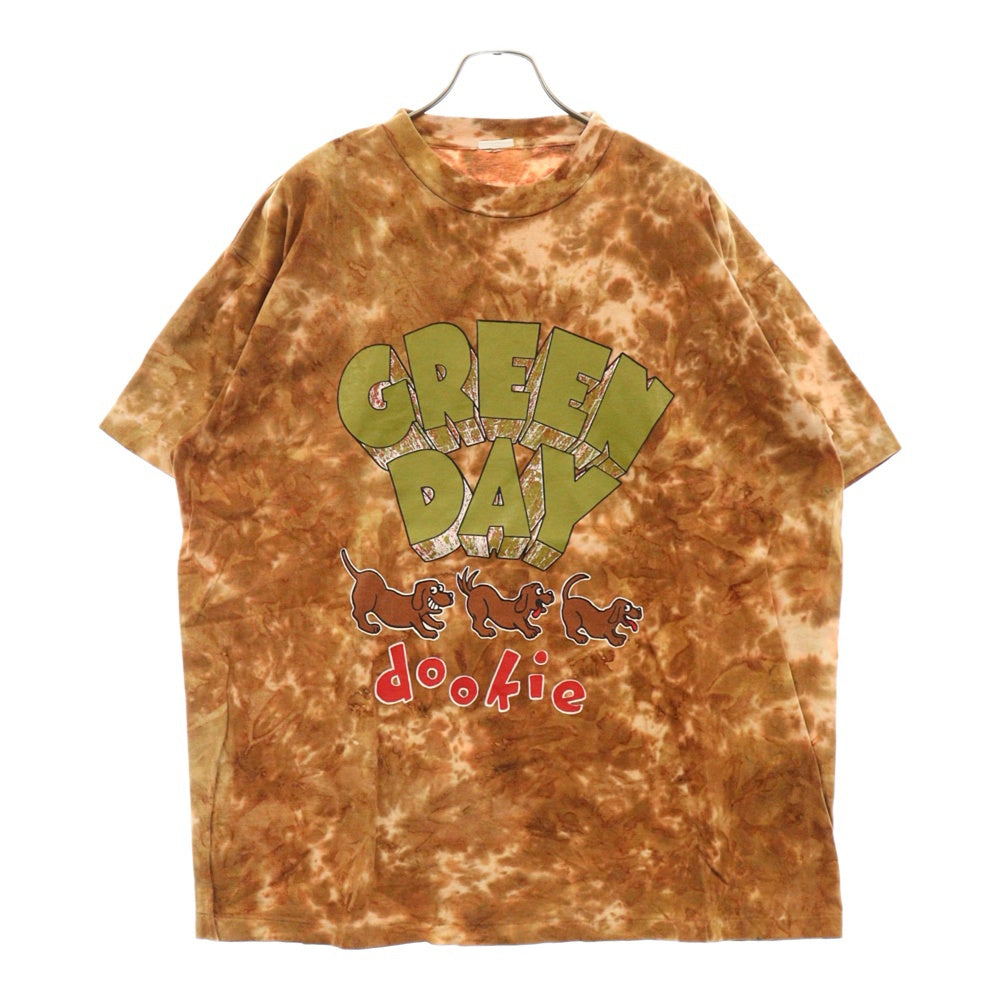 VINTAGE(ヴィンテージ) 90s GREENDAY DOOKIE TIYDYE TEE BOOT グリーンデイ タイダイ フロントロゴプリント半袖Tシャツ ブラウン ブート