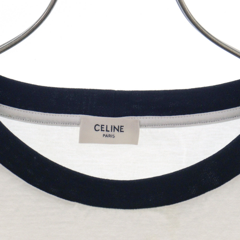CELINE(セリーヌ) 23AW フロントロゴプリント ルーズ半袖Tシャツ ホワイト 2X49I671Q