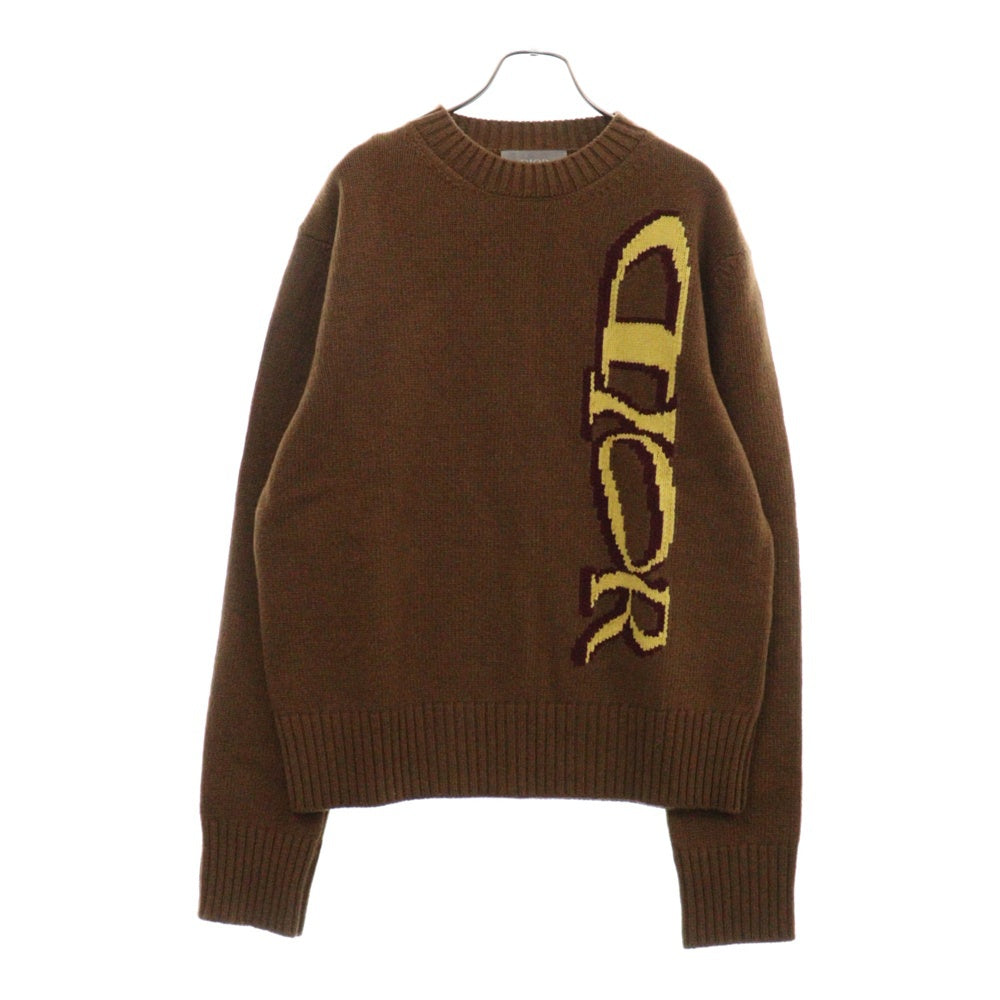 DIOR(ディオール) 24AW ×Lewis Hamilton ルイスハミルトン ロゴプリント ニットセーター ブラウン 513M609AT663