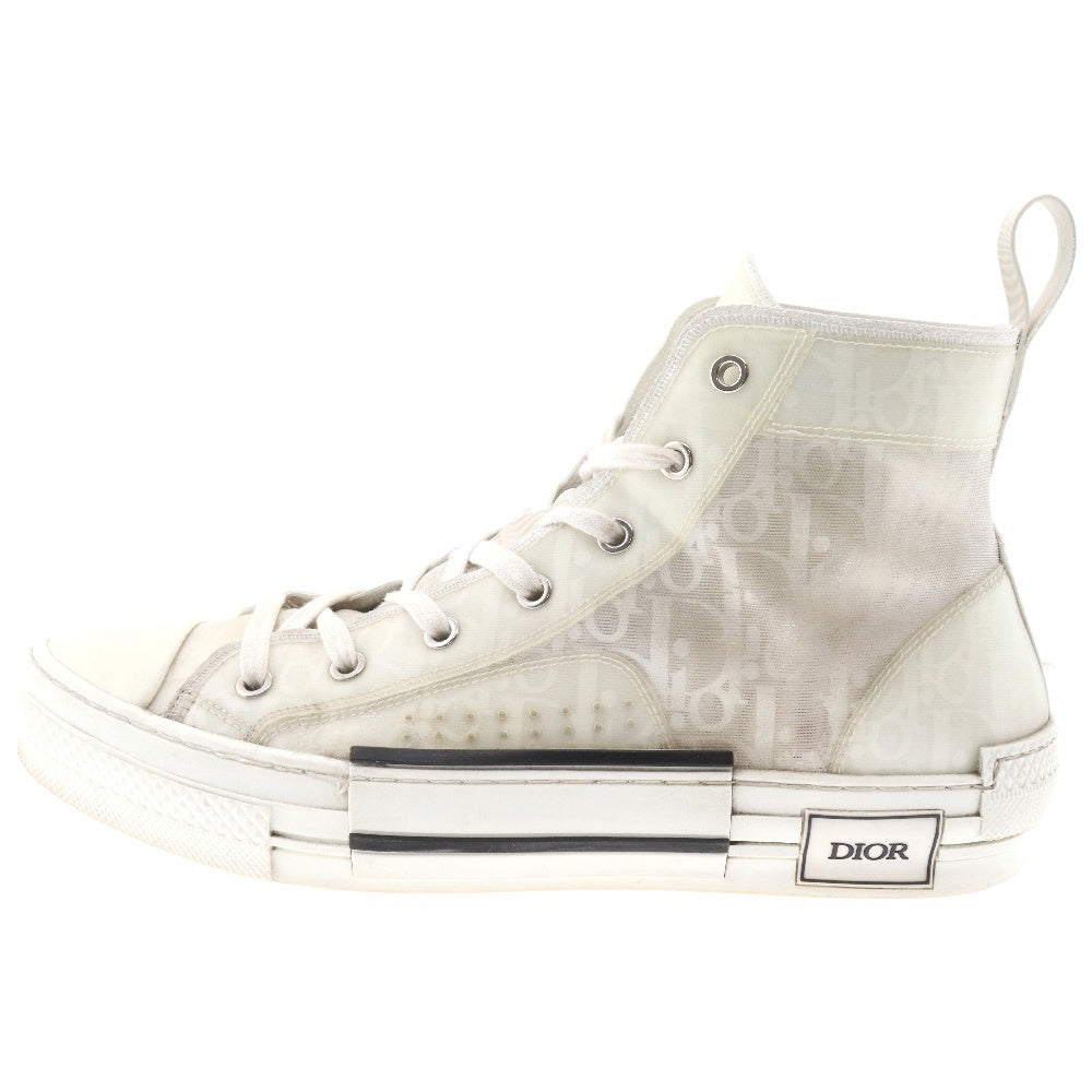 DIOR(ディオール) 19AW B23 HIGH TOP OBLIQUE SNEAKERS オブリーク 総柄 ハイカットスニーカー 3SH118YJP ホワイト