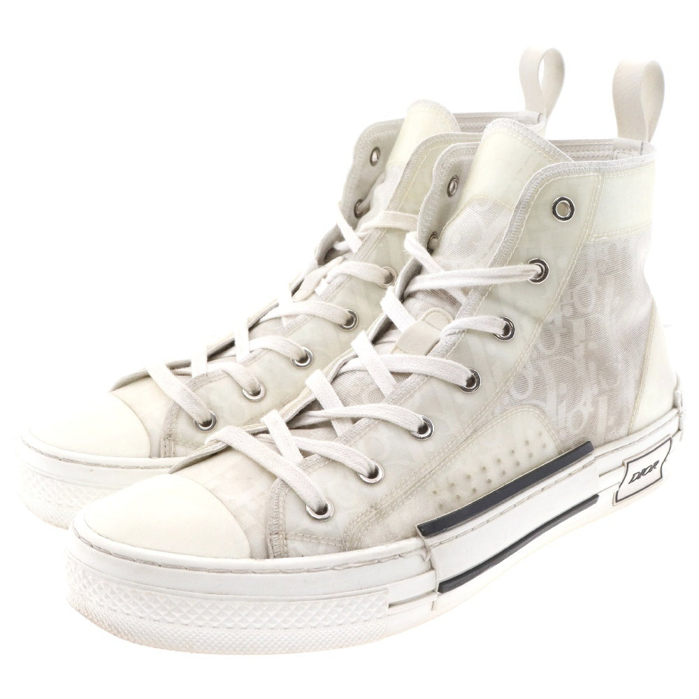DIOR(ディオール) 19AW B23 HIGH TOP OBLIQUE SNEAKERS オブリーク 総柄 ハイカットスニーカー 3SH118YJP ホワイト