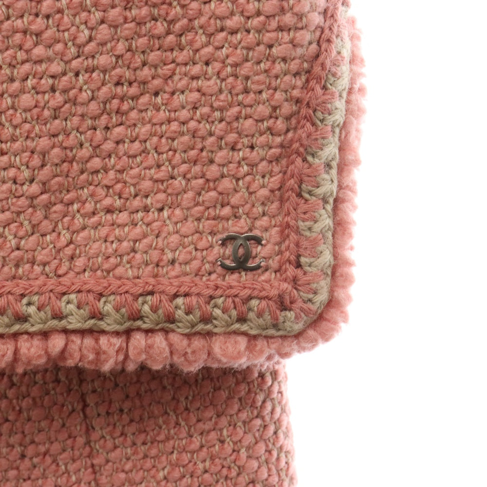 CHANEL(シャネル) ツイード ボタンレス ロングコート レディース ピンク P16548W02660