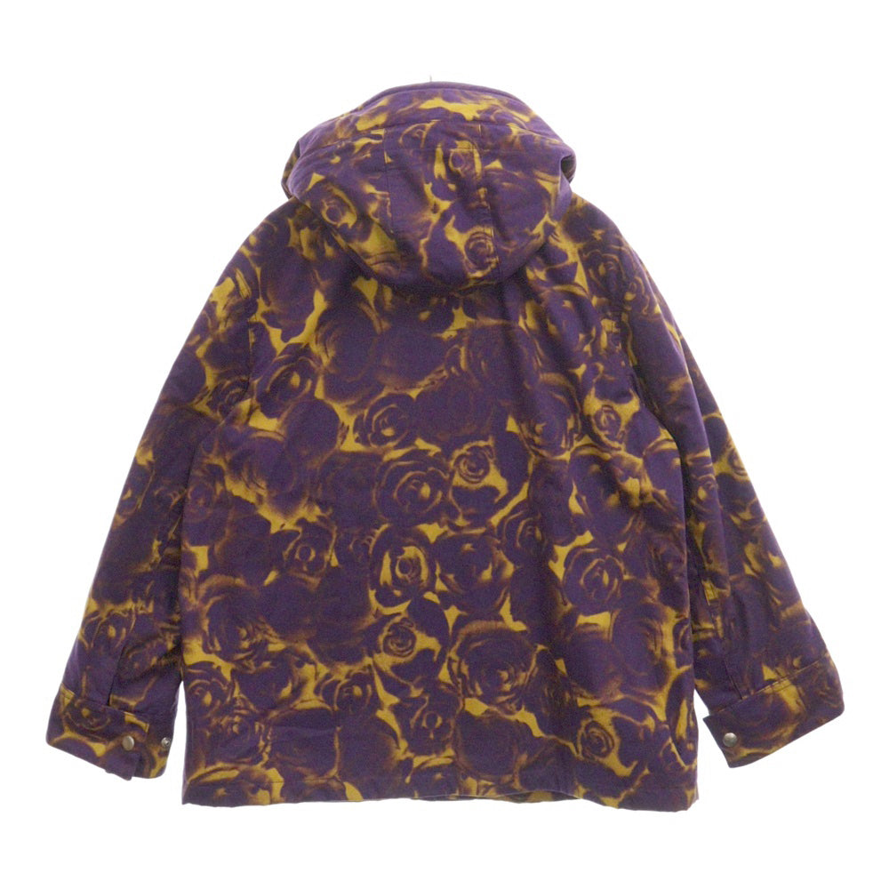 BURBERRY(バーバリー) ローズプリントフーデットジップアップジャケット パープル/イエロー 8077279