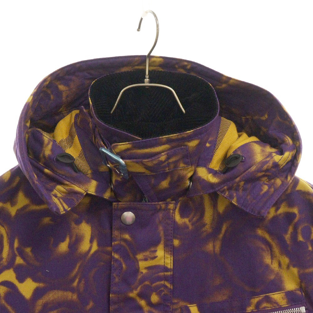 BURBERRY(バーバリー) ローズプリントフーデットジップアップジャケット パープル/イエロー 8077279