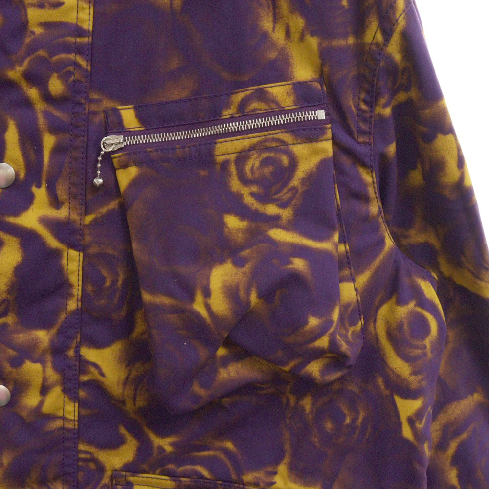 BURBERRY(バーバリー) ローズプリントフーデットジップアップジャケット パープル/イエロー 8077279