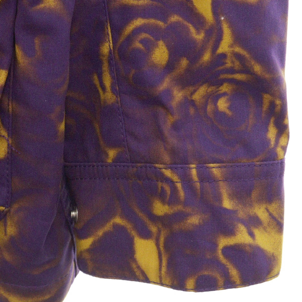 BURBERRY(バーバリー) ローズプリントフーデットジップアップジャケット パープル/イエロー 8077279