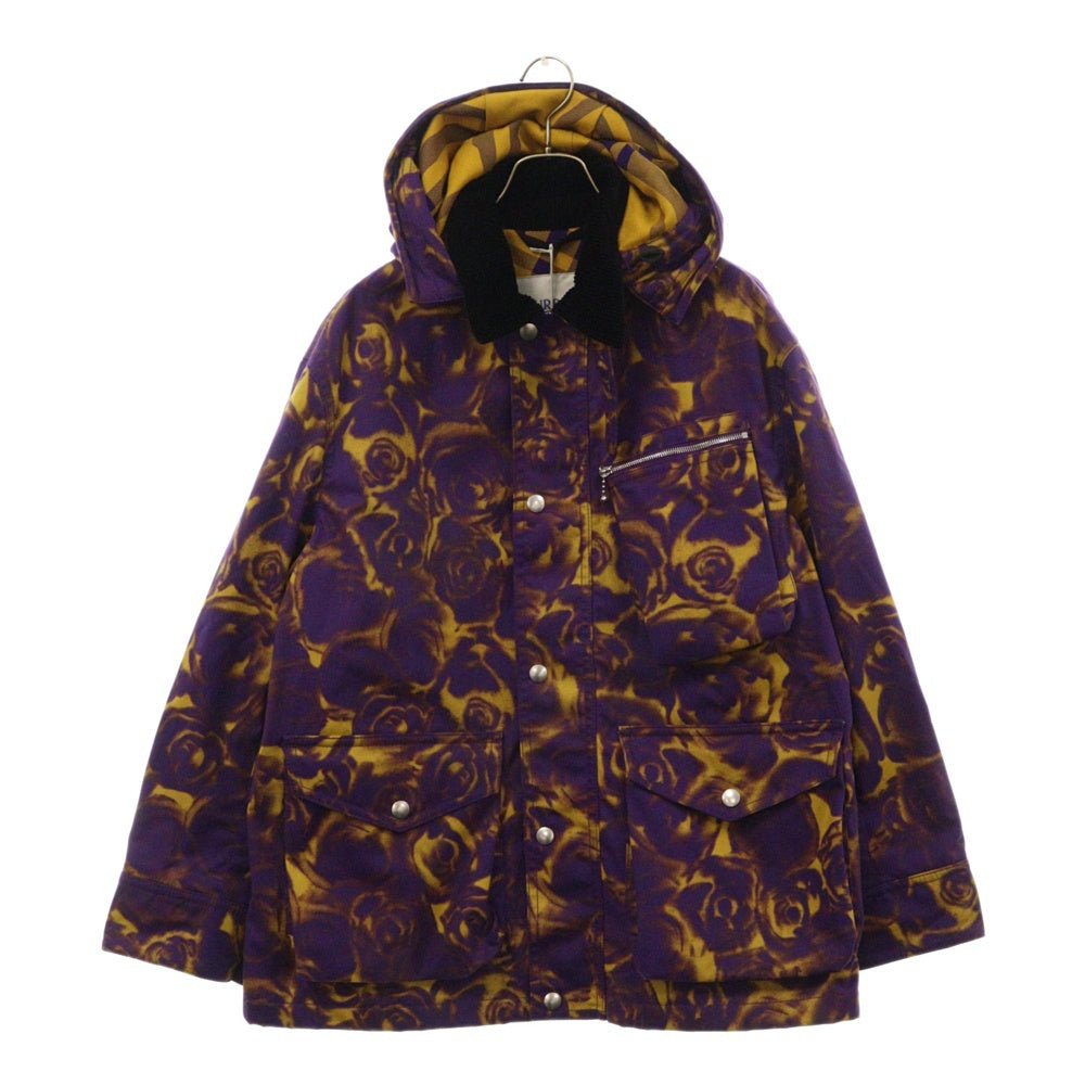 BURBERRY(バーバリー) ローズプリントフーデットジップアップジャケット パープル/イエロー 8077279