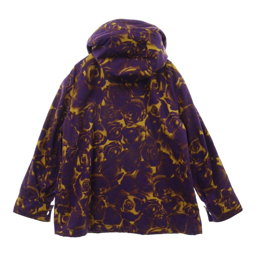 BURBERRY(バーバリー) ローズプリントフーデットジップアップジャケット パープル/イエロー 8077279