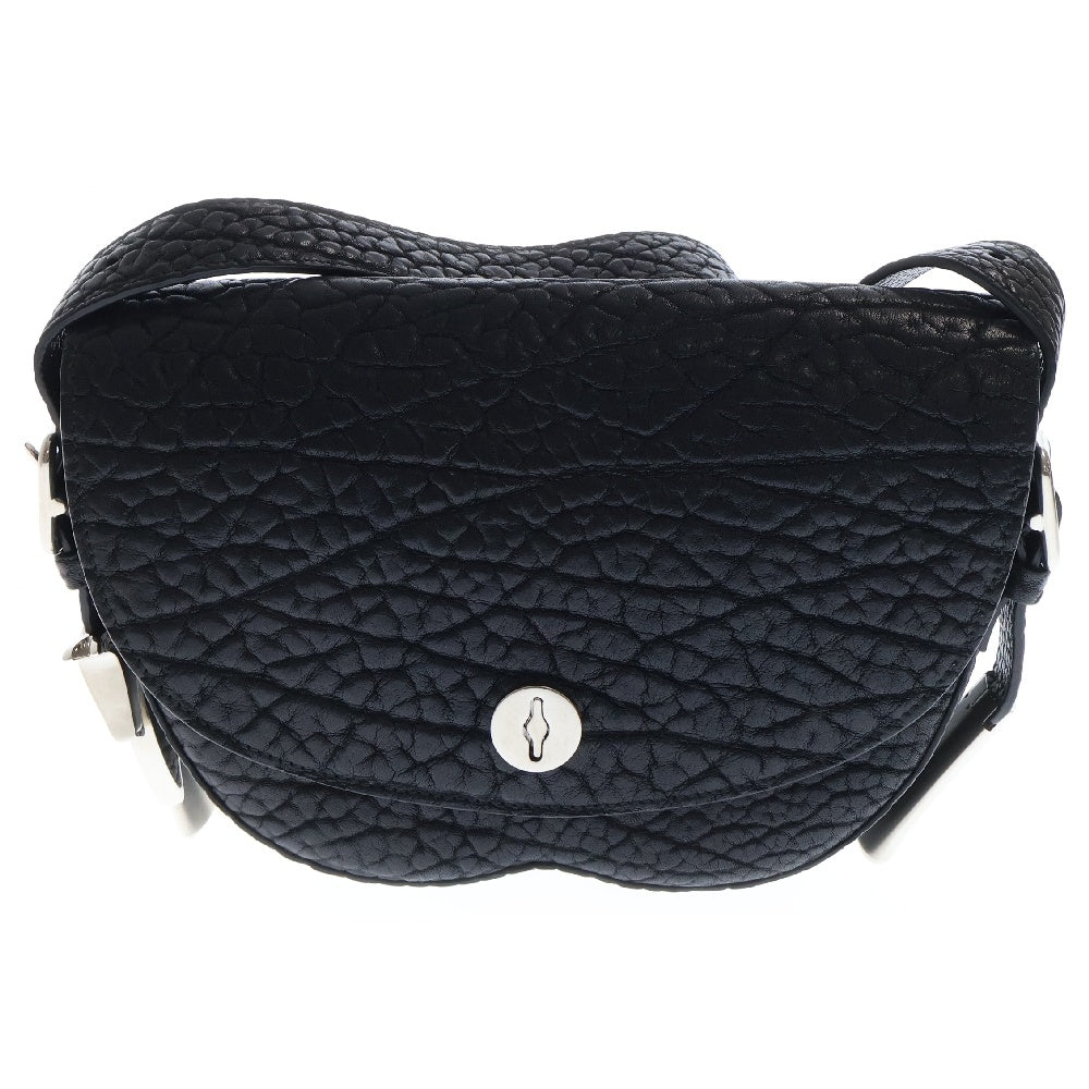 BURBERRYS(バーバリーズ) Chess Foldover-Top Satchel Bag 8075511 チェス フォールドオーバートップ サッチェルバッグ レザーショルダーバッグ ブラック