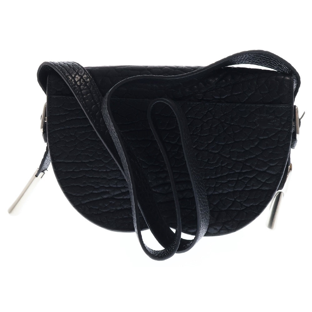 BURBERRYS(バーバリーズ) Chess Foldover-Top Satchel Bag 8075511 チェス フォールドオーバートップ サッチェルバッグ レザーショルダーバッグ ブラック