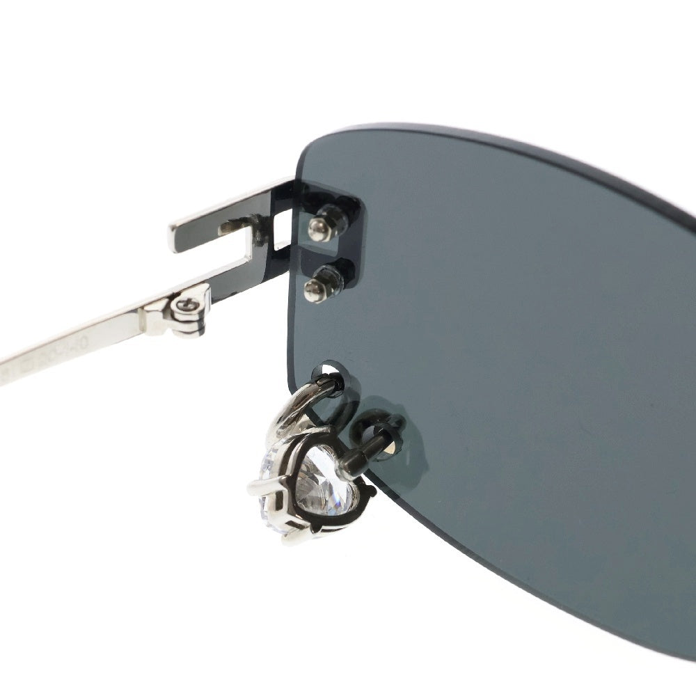 AMBUSH(アンブッシュ) Pierced Sunglasse 12114551 ピアス装飾サングラス シルバーテンプルアイウェア 眼鏡 ブラック/シルバー