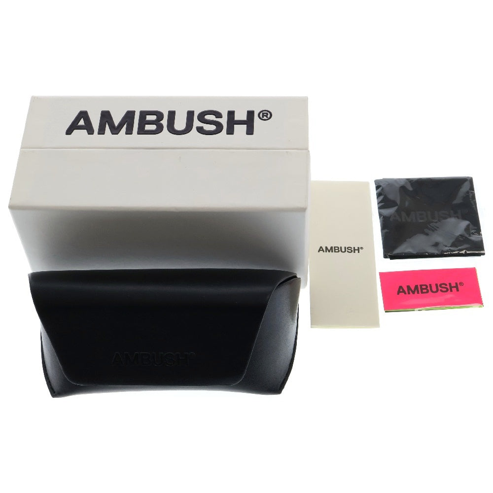 AMBUSH(アンブッシュ) Pierced Sunglasse 12114551 ピアス装飾サングラス シルバーテンプルアイウェア 眼鏡 ブラック/シルバー