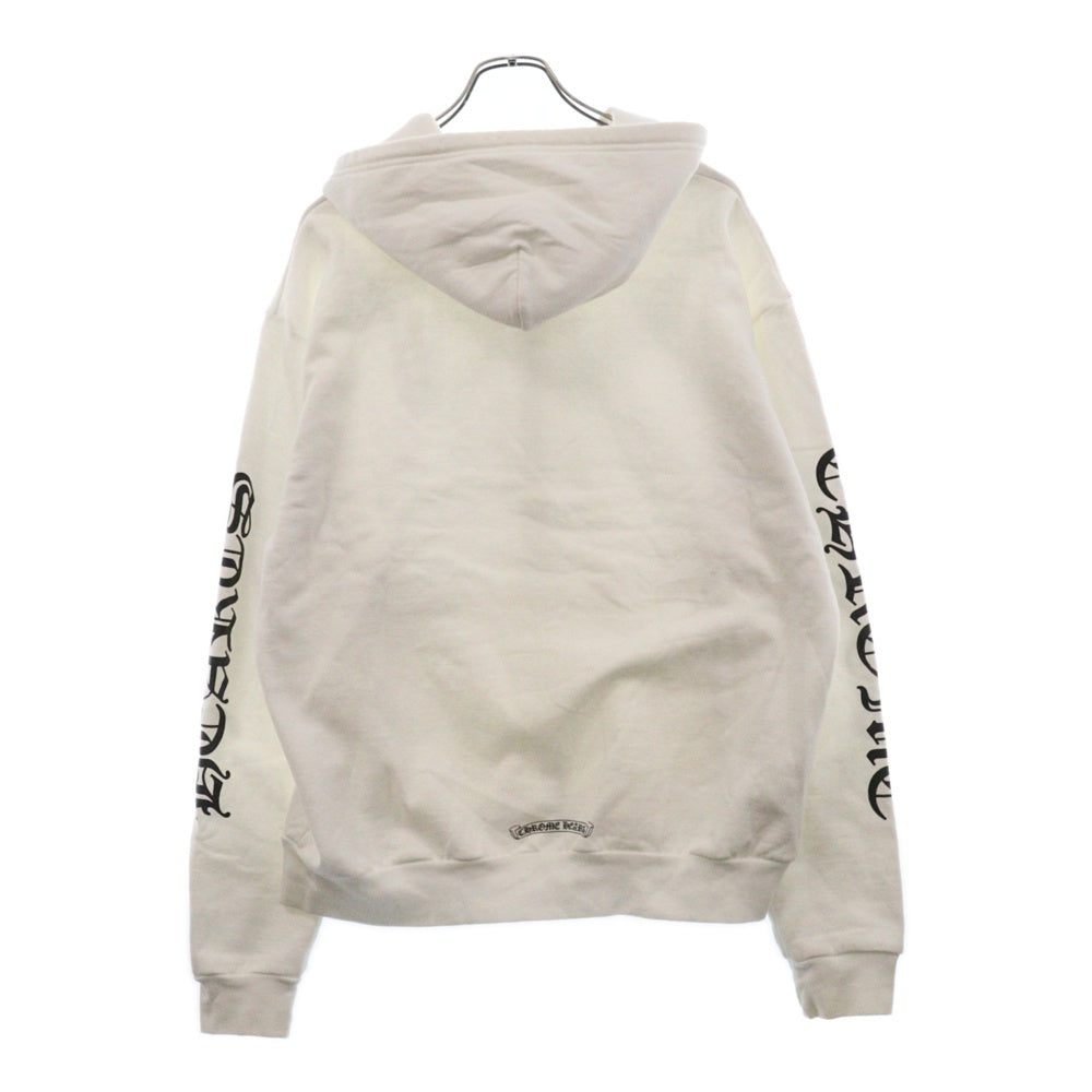 CHROME HEARTS(クロムハーツ) SWTSHRT HD ZIP グリッター アームロゴジップアップパーカー ホワイト