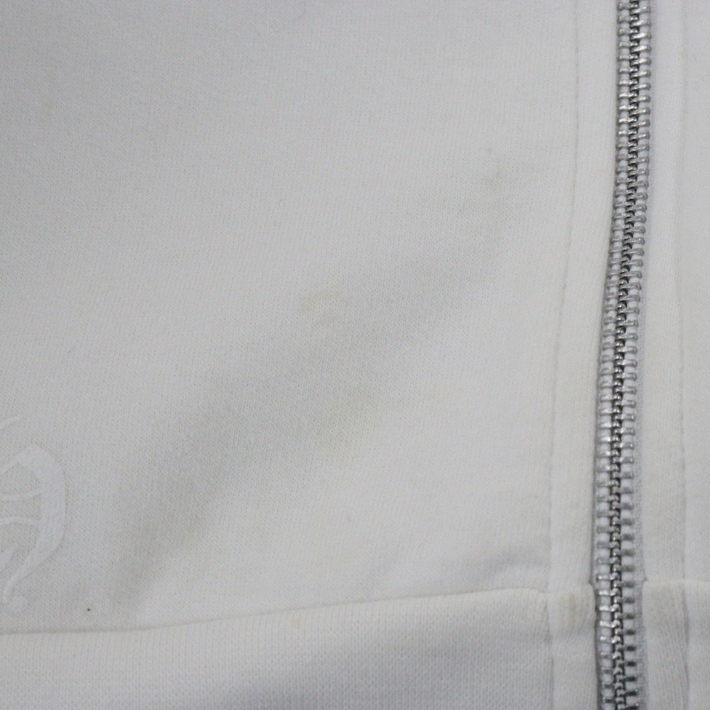CHROME HEARTS(クロムハーツ) SWTSHRT HD ZIP グリッター アームロゴジップアップパーカー ホワイト