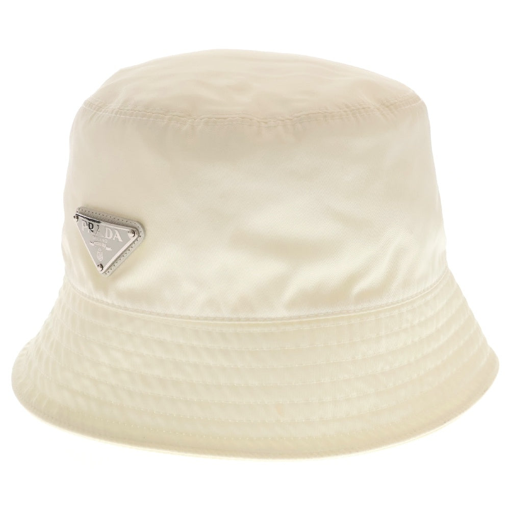 PRADA(プラダ) RENYLON BUCKET HAT トライアングルロゴ ナイロン バケットハット 帽子 2HC137 2DMI ホワイト