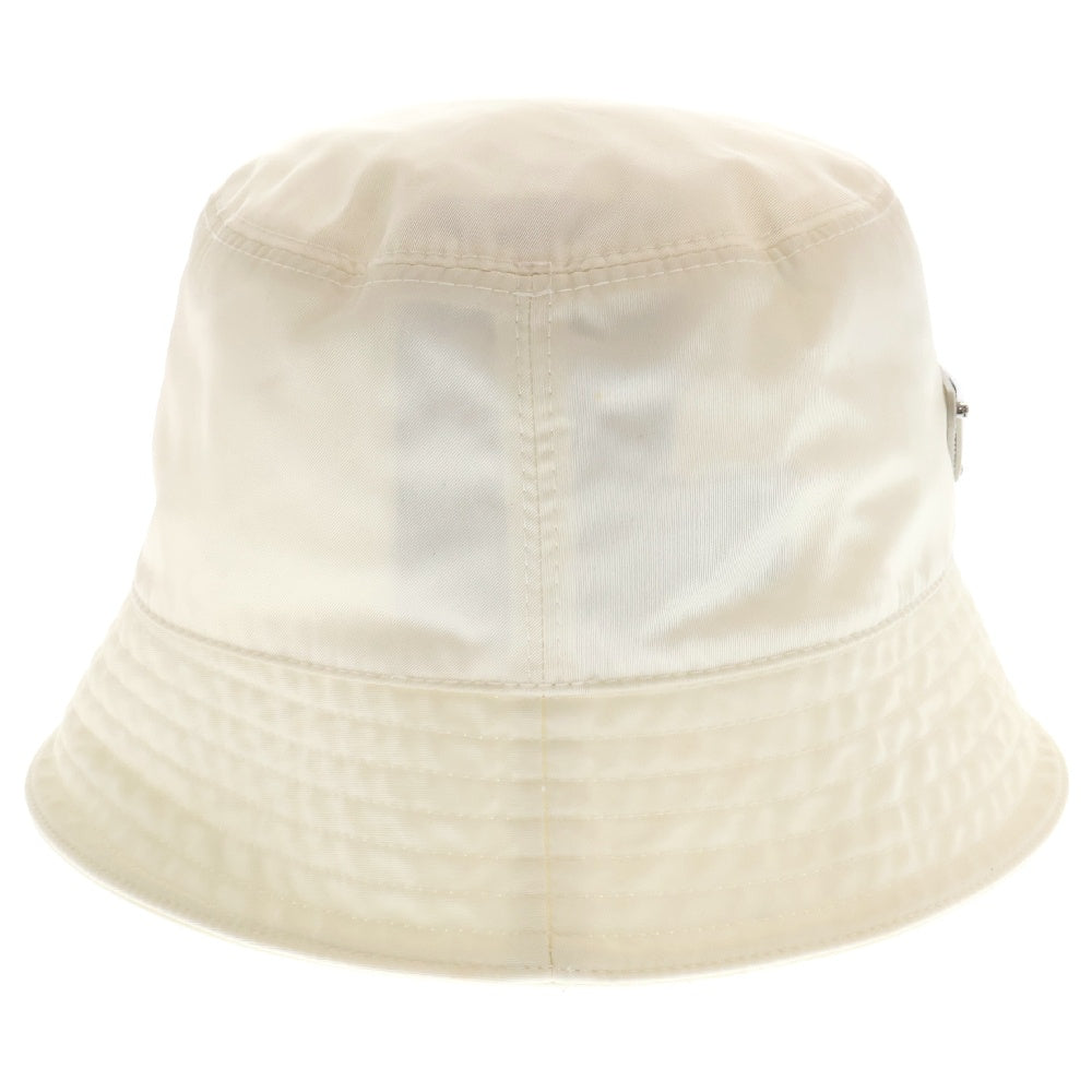 PRADA(プラダ) RENYLON BUCKET HAT トライアングルロゴ ナイロン バケットハット 帽子 2HC137 2DMI ホワイト