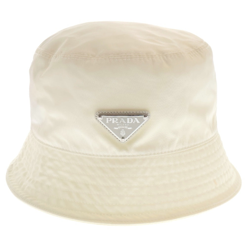PRADA(プラダ) RENYLON BUCKET HAT トライアングルロゴ ナイロン バケットハット 帽子 2HC137 2DMI ホワイト