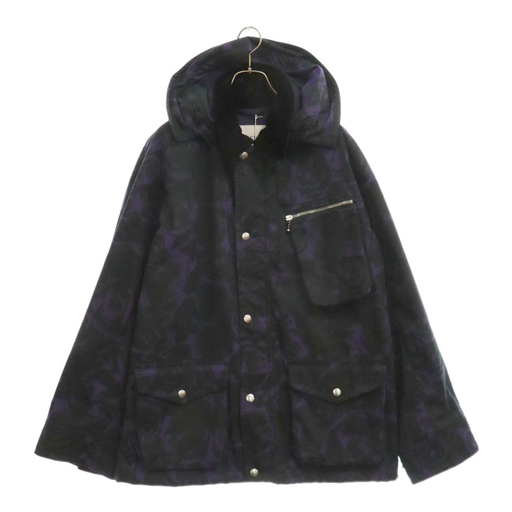 BURBERRY(バーバリー) ローズプリントフーデットジップアップジャケット パープル/ブラック 8076688