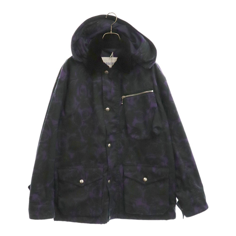 BURBERRY(バーバリー) ローズプリントフーデットジップアップジャケット パープル/ブラック 8076688