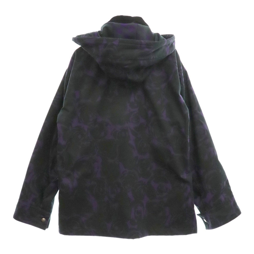 BURBERRY(バーバリー) ローズプリントフーデットジップアップジャケット パープル/ブラック 8076688