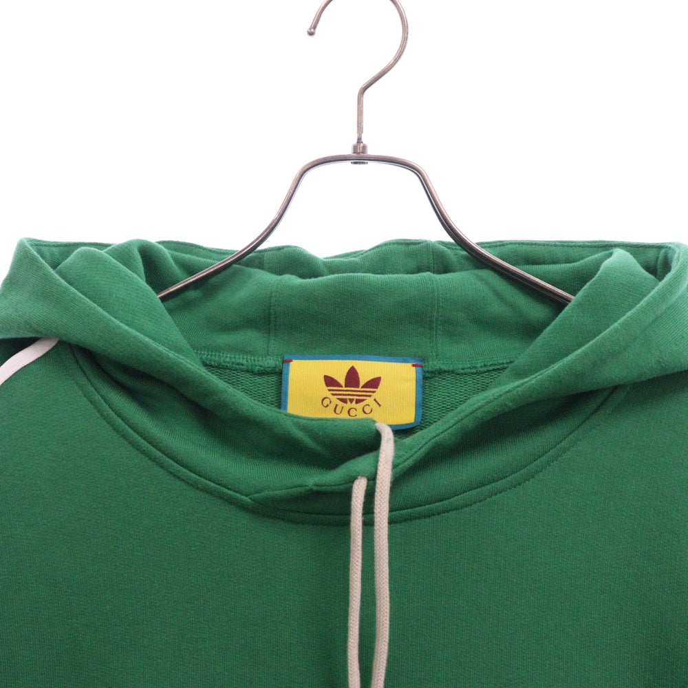 GUCCI(グッチ) 22SS ×adidas Cotton Sweatshirt 692107 XJEKQ アディダス サイドライン プルオーバースウェットパーカー グリーン