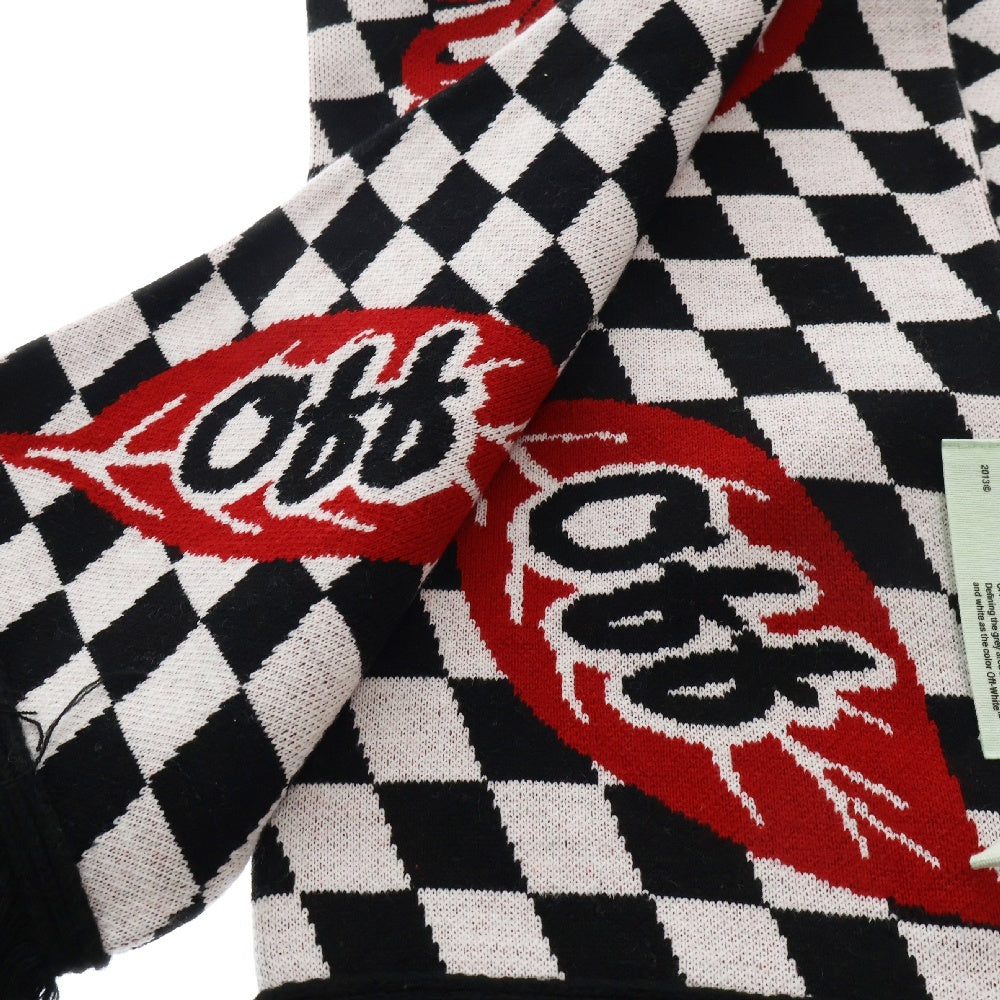 OFF-WHITE(オフホワイト) Checker Leaf Scarf チェッカーフラッグマフラー スカーフ OMMA001F174071429920