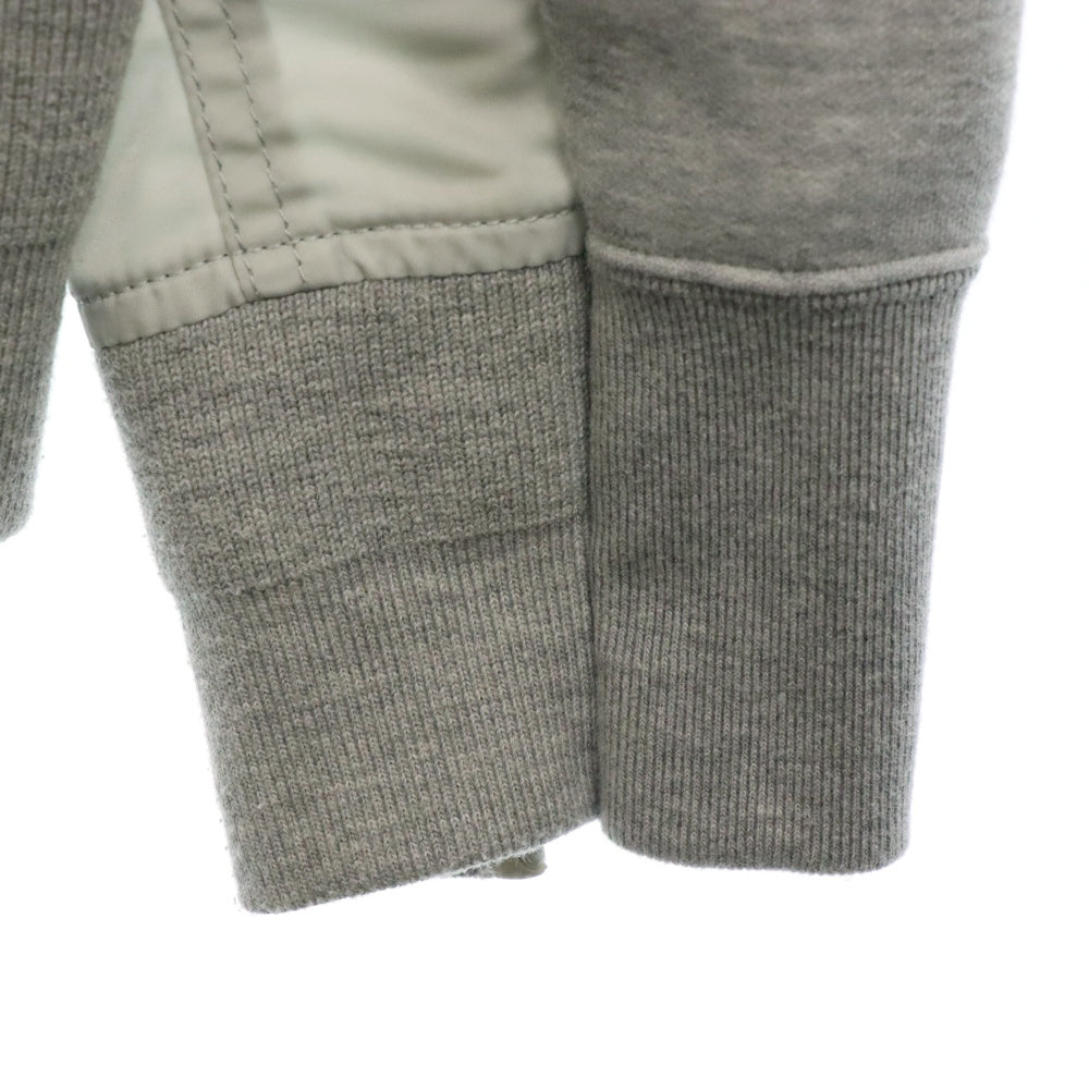 Sacai(サカイ) Sponge Sweat x Nylon Twill Hoodie SCM-056 スポンジスウェット ナイロン切替ジップアップパーカー フーディ グレー