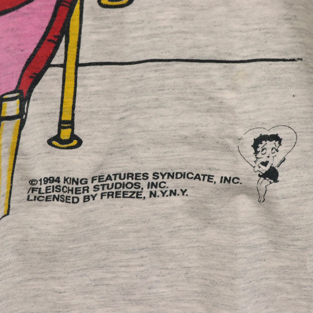VINTAGE(ヴィンテージ) 90s BETTY BOOP TEE ベティブープ 両面プリント半袖Tシャツ カットソー グレー