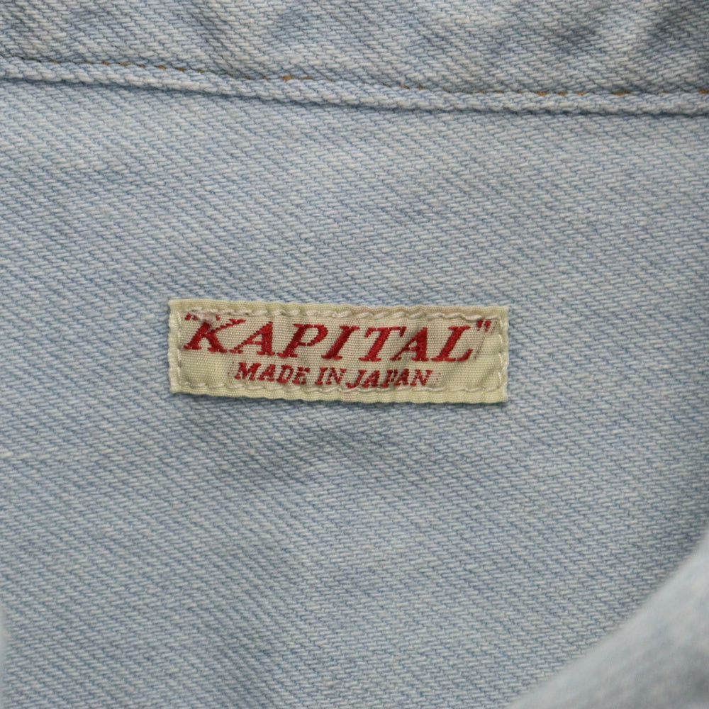 KAPITAL(キャピタル) 8oz Denim Shirt EK-1588LS ハーフボタン デニムシャツ インディゴ