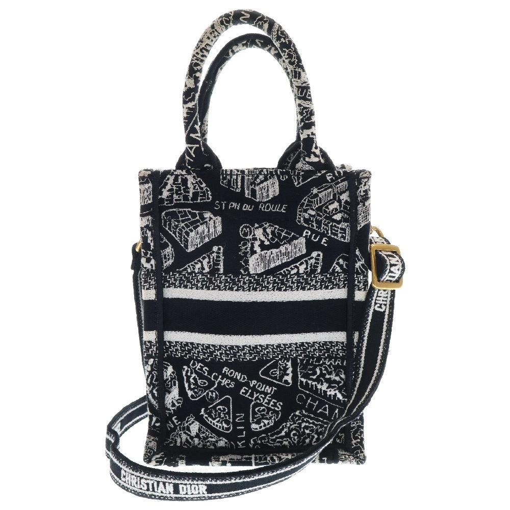 DIOR(ディオール) Book Tote ブックトートミニ バーティカルバッグ 2WAYショルダーバッグ キャンバスハンドバッグ ネイビー