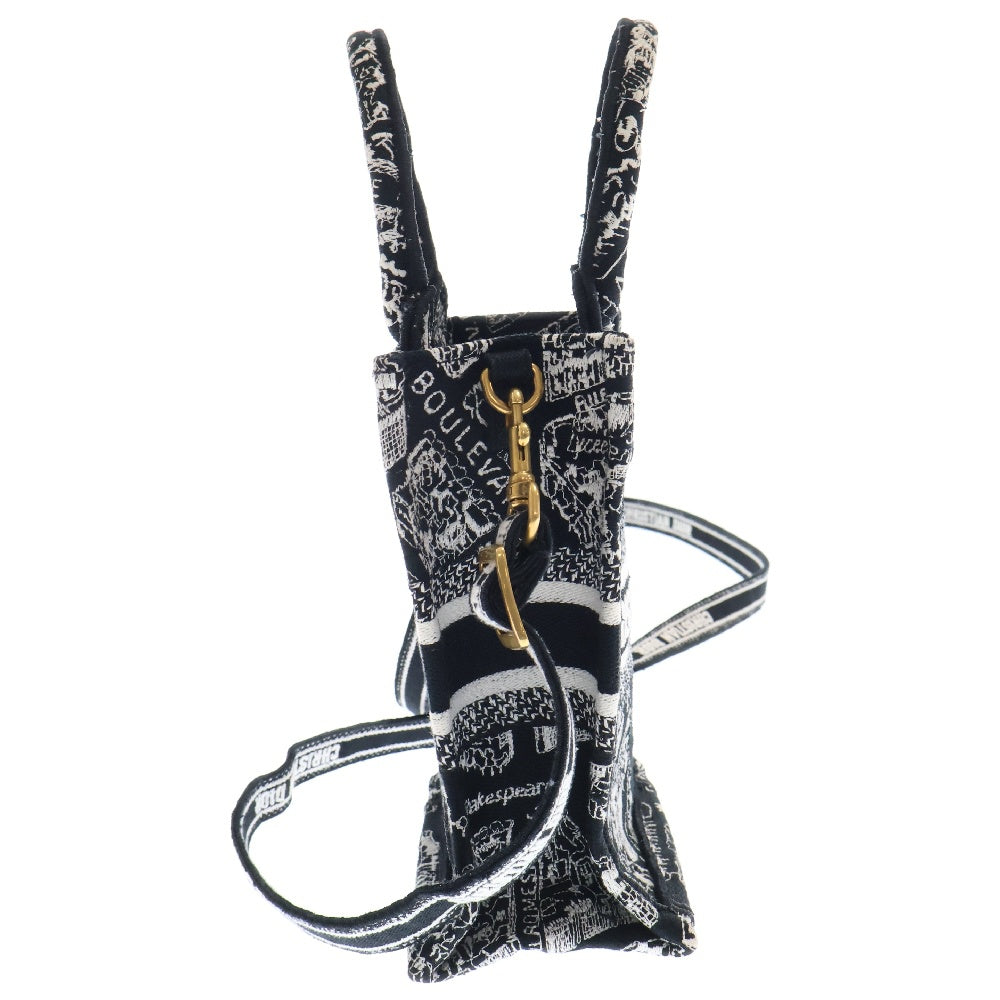 DIOR(ディオール) Book Tote ブックトートミニ バーティカルバッグ 2WAYショルダーバッグ キャンバスハンドバッグ ネイビー