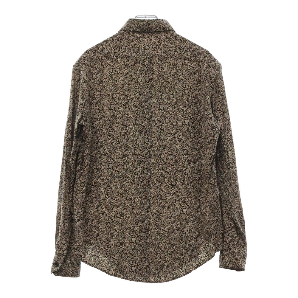 CELINE(セリーヌ) 20AW Viscose flower print long sleeve shirt ビスコースフラワープリントロングスリーブシャツ 長袖シャツ エディスリマン ブラック/ブラウン2C028570K