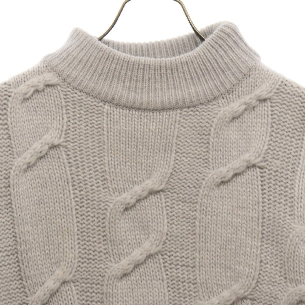 KITH(キス) 23AW クルーネックケーブルニットセーター グレー