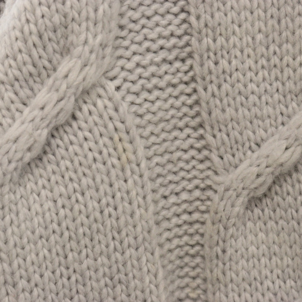 KITH(キス) 23AW クルーネックケーブルニットセーター グレー