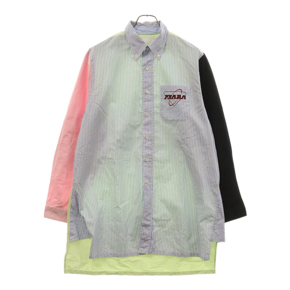 PRADA(プラダ) 20SS Cotton L/S Shirts UCN275 S201 マルチデザイン ストライプ 長袖シャツ マルチ