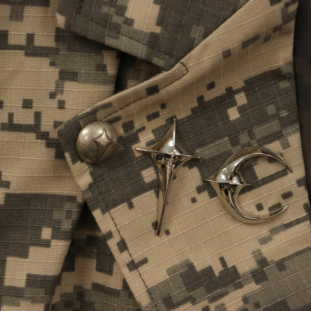 THUG CLUB(サグクラブ) 24AW TC ARMY BLAZER TC24JK2902 アーミーブレザー カモフラ総柄テーラードジャケット カーキ