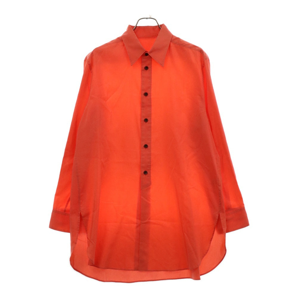 IRENISA(イレニサ) 24AW MIDDLE LENGTH SHIRT ミドルレングス 長袖コットンシルクシャツ IH-24FW-B023-FJ コーラルピンク