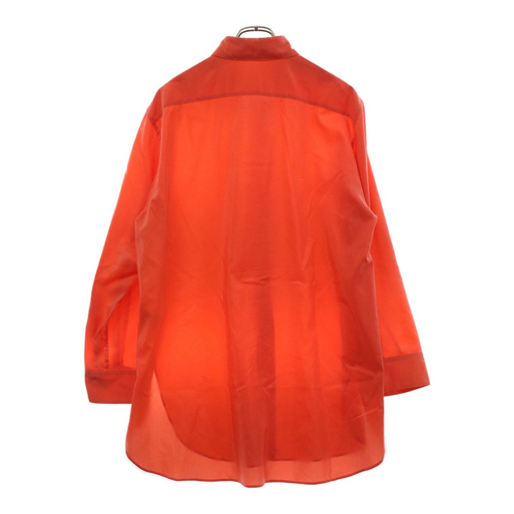 IRENISA(イレニサ) 24AW MIDDLE LENGTH SHIRT ミドルレングス 長袖コットンシルクシャツ IH-24FW-B023-FJ コーラルピンク
