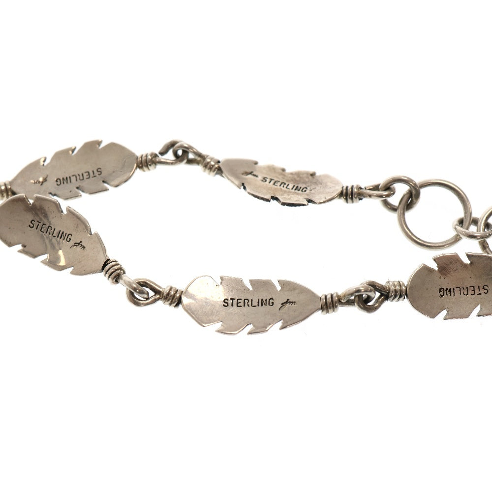 INDIAN JEWELRY(インディアンジュエリー) Joe Mace ナバホ族 フェザー ブレスレット シルバー