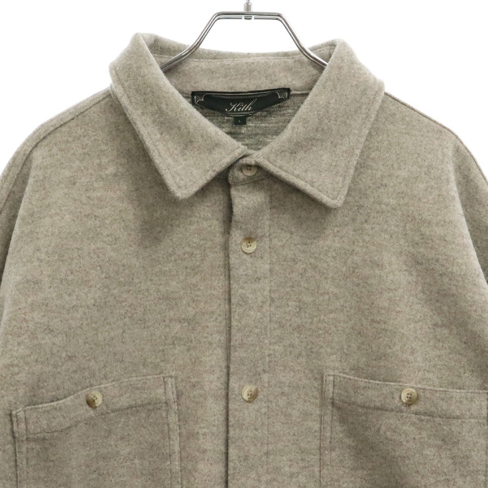 KITH(キス) Boiled Wool Warden Overshirt ウール オーバー シャツ ジャケット グレー