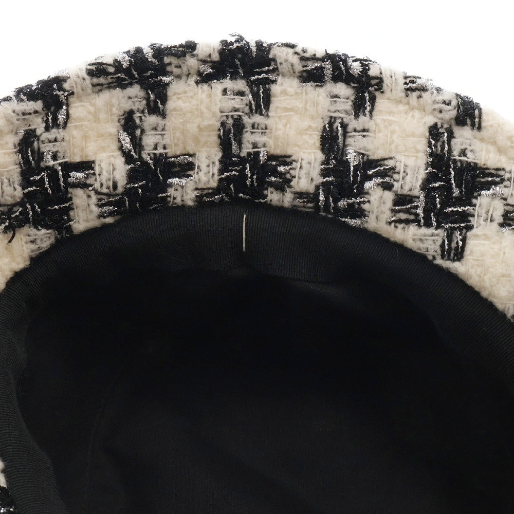 CHANEL(シャネル) Tweed Bucket Hat ツイード クローシュ バケットハット ホワイト/ブラック