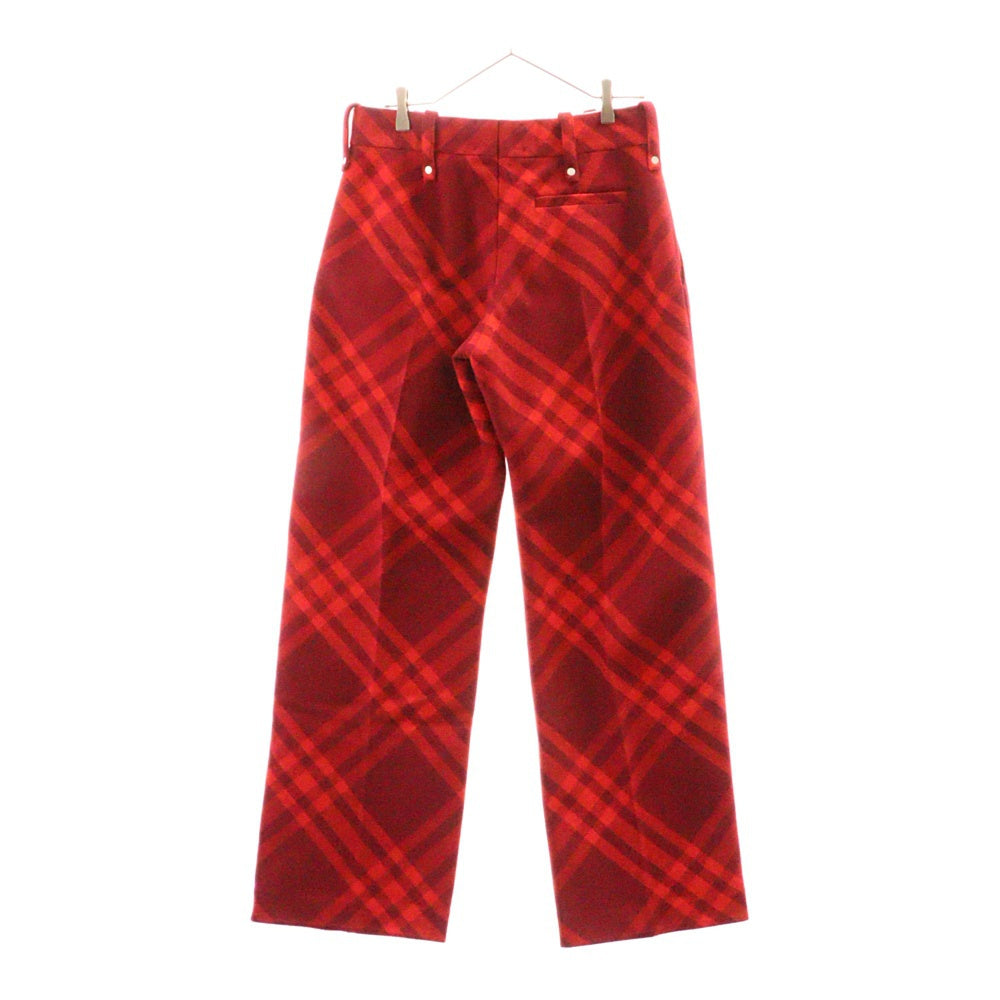 BURBERRY(バーバリー) 24SS チェックトラウザーロングパンツ レッド 8079154