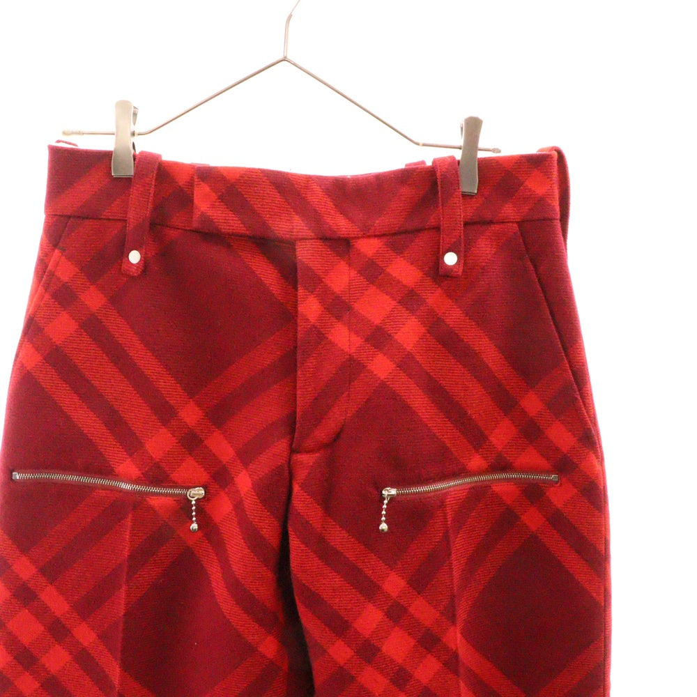 BURBERRY(バーバリー) 24SS チェックトラウザーロングパンツ レッド 8079154