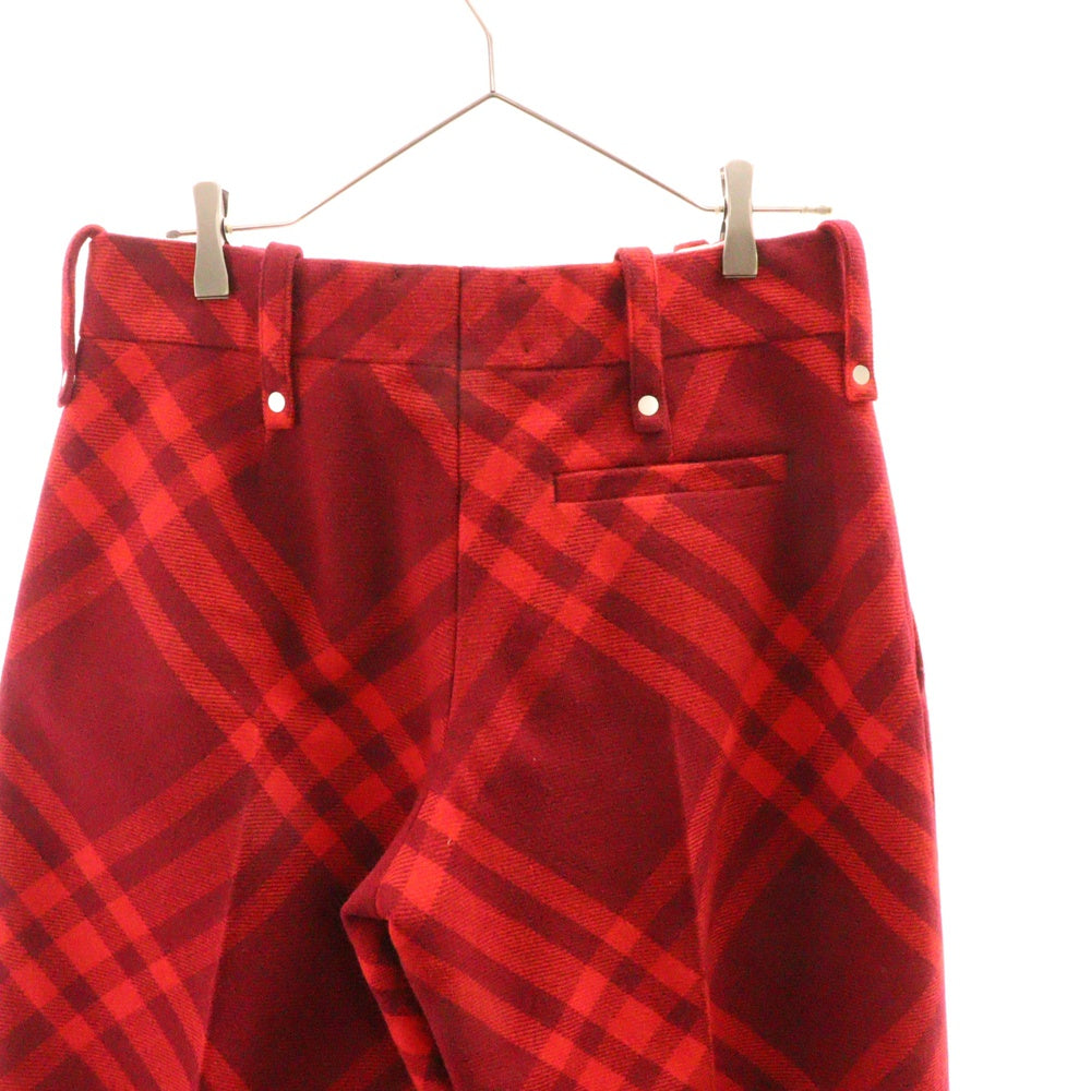 BURBERRY(バーバリー) 24SS チェックトラウザーロングパンツ レッド 8079154